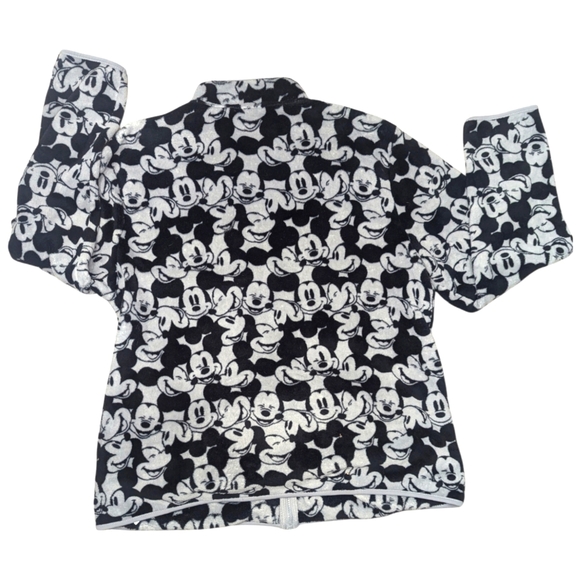 Disney Mickey Mouse Fleece Black Gray Soft Full Zip Womens Long Sleeves Sz XL - Picture 2 of 3